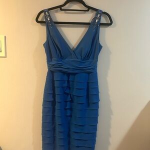 dressbarn Royal Blue Layered Dress size 4